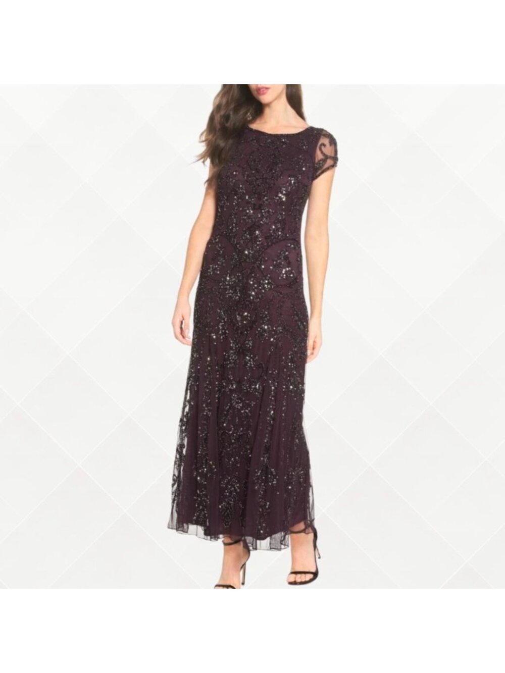 Pisarro Nights Beaded Gown • Size 10 • NWT • New Wine • Formal  • WDS-1000028
